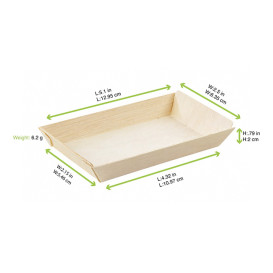 Tacki Drewniane 13x6,5x2cm 125ml (25 Sztuk)