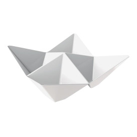 Tasting Plastic Bowl PS "Origami" White 10,3x10,3cm (500 Units)