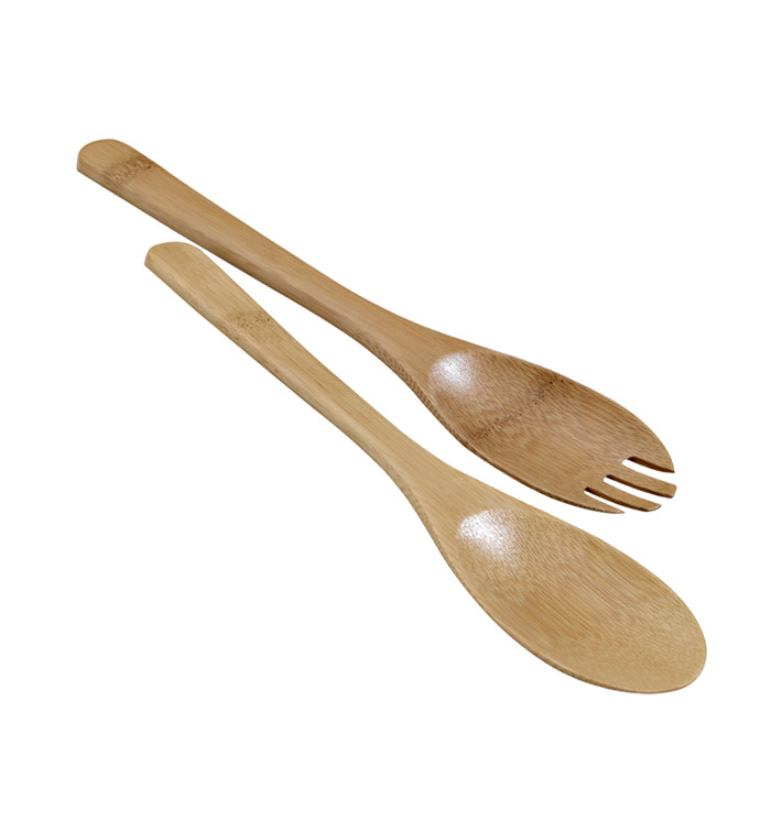 Łyżka i Widelczyki Bambusowe na Sałatki 25cm (1 Sztuk) Łyżka i Widelczyki Bambusowe na Sałatki 25cm (1 Sztuk)
