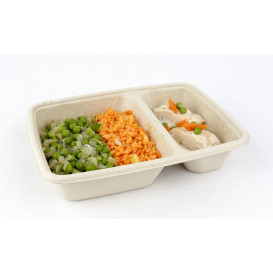 Pojemniki Trzcina cukrowa 2C z Pokrywką 750ml 23x16cm (15 Sztuk)
