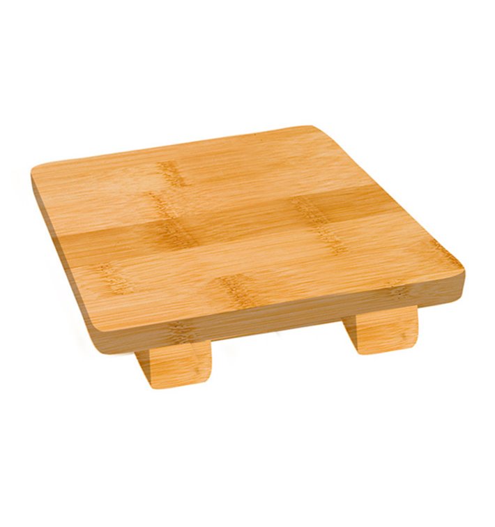 Tacki Finger Food Bambusowe - Opakowanie na wynos na Sushi 15x15x2,5cm (1 Sztuk) Tacki Finger Food Bambusowe - Opakowanie na wynos na Sushi 15x15x2,5cm (1 Sztuk)