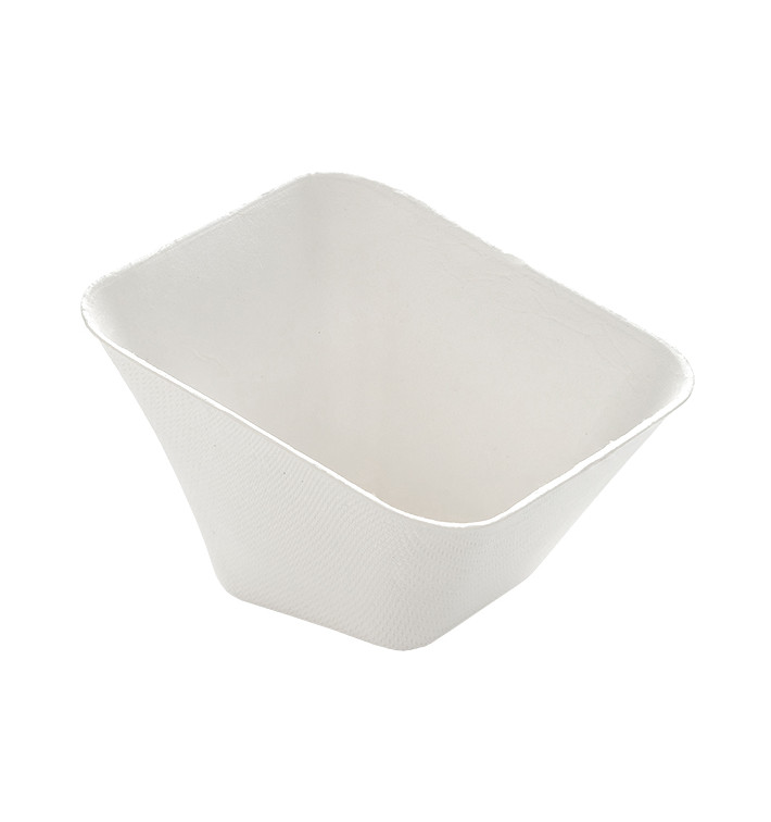 Mini Miski Trzciny Cukrowej Kwadratowi Białe 90ml (50 Sztuk) Mini Miski Trzciny Cukrowej Kwadratowi Białe 90ml (50 Sztuk)