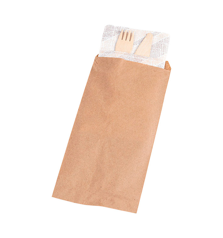 Koperty Zestaw Sztućców Kraft 9x24cm (125 Sztuk) Koperty Zestaw Sztućców Kraft 9x24cm (125 Sztuk)