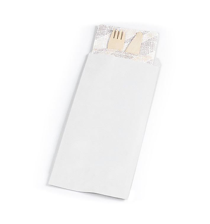 Koperty Zestaw Sztućców Białe 9x24cm (1.000 Sztuk) Koperty Zestaw Sztućców Białe 9x24cm (1.000 Sztuk)