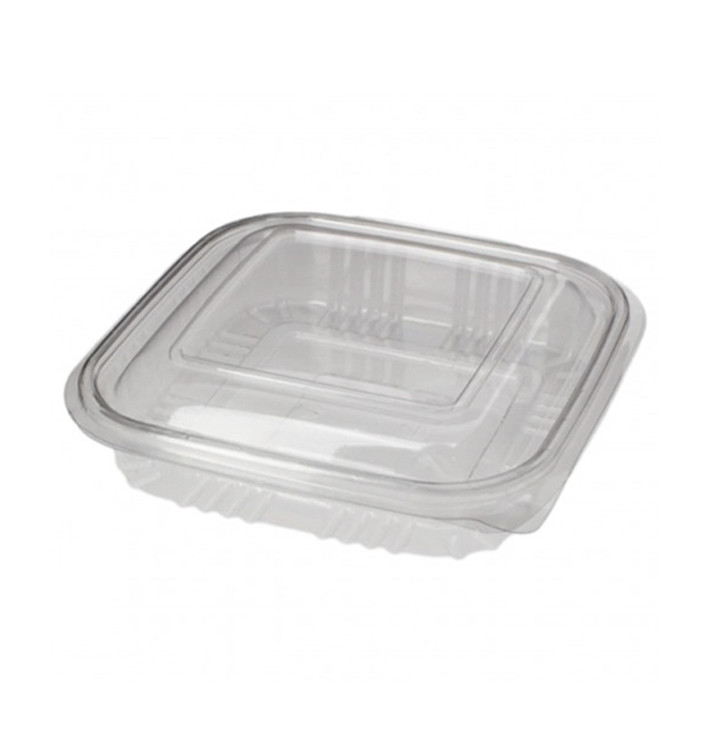 Miski Kwadrat Pokrywka do Zawiasie PET 250ml (900 Sztuk) Miski Kwadrat Pokrywka do Zawiasie PET 250ml (900 Sztuk)