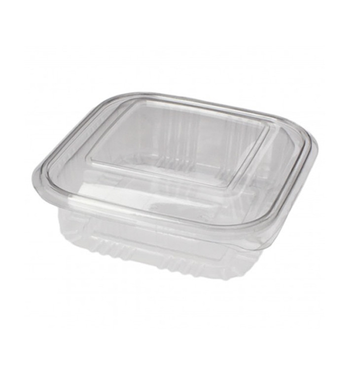 Miski Kwadrat Pokrywka do Zawiasie PET 370ml (100 Sztuk) Miski Kwadrat Pokrywka do Zawiasie PET 370ml (100 Sztuk)