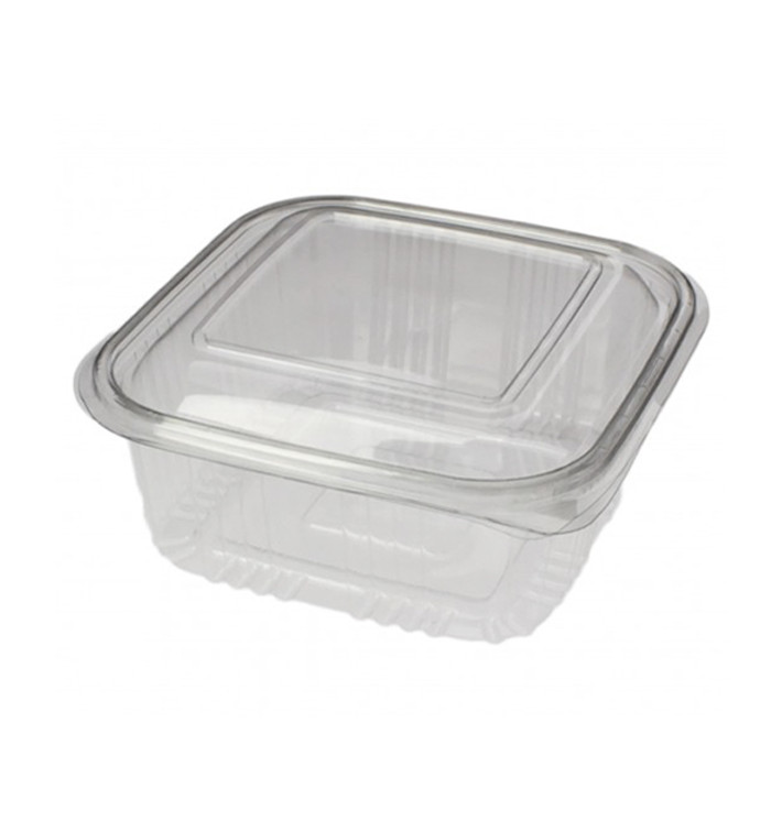 Miski Kwadrat Pokrywka do Zawiasie PET 500ml (900 Sztuk) Miski Kwadrat Pokrywka do Zawiasie PET 500ml (900 Sztuk)