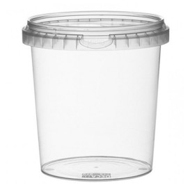 Pojemniki Plastikowe z Pokrywką z Plombą 870 ml Ø11,8 (228 Sztuk)