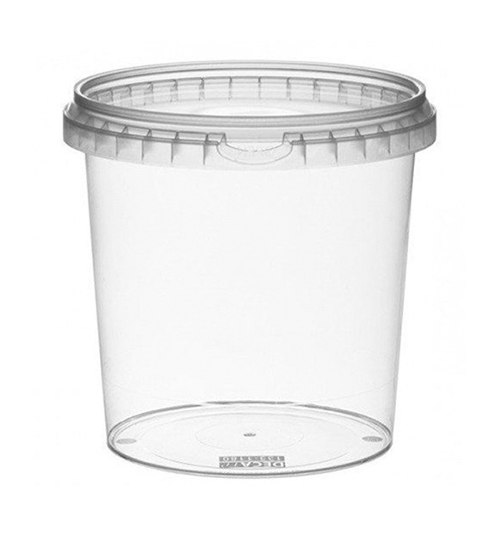 Pojemniki Plastikowe z Pokrywką z Plombą 1180 ml Ø13,3 (180 Sztuk) Pojemniki Plastikowe z Pokrywką z Plombą 1180 ml Ø13,3 (180 Sztuk)