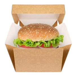 Pudełko Gourmet Hamburger Kraft 13x13x10cm (25 Sztuk)