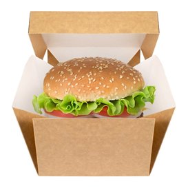 Pudełko Gourmet Hamburger Kraft 13x13x10cm (25 Sztuk)