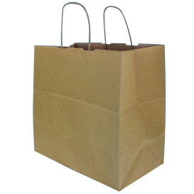 Torba Papierowa Kraft z Uchwytami 115g/m² 31+20x32cm (25 Sztuk)