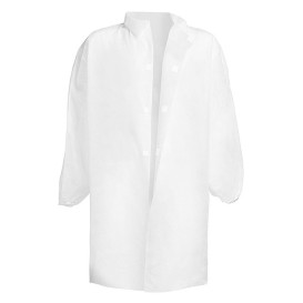 Fartuchy Laboratoryjne z Włókniny na Rzepy Biały Rozmiar 3XL 35gr (50 Sztuk)
