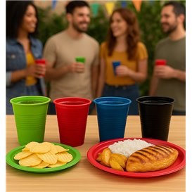 Kubki Plastikowe PS Zielony Limonka 200ml Ø7cm (50 Sztuk)