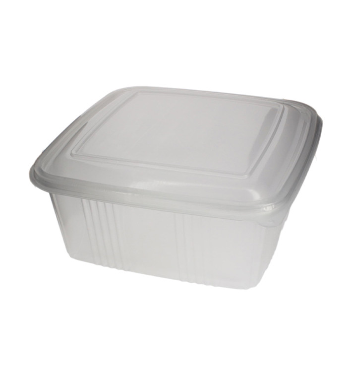 Miski Kwadrat Pokrywka do Zawiasie PP 2000ml (50 Sztuk) Miski Kwadrat Pokrywka do Zawiasie PP 2000ml (50 Sztuk)