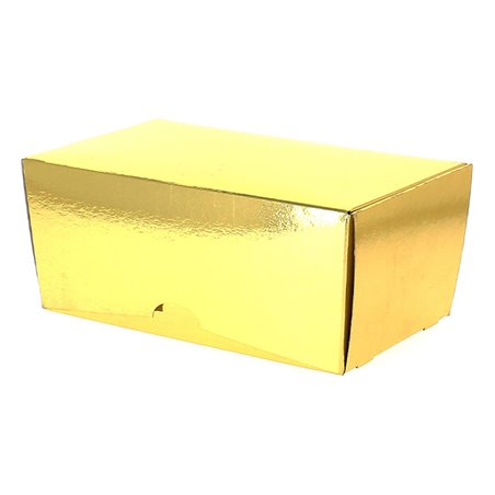 Pudełka na Czekoladki i Cukierki Złote 13x7x5cm 250g (600 Sztuk)