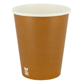 Kubek Papierowy Bez Plastiku 8 Oz/240ml "Karmel" Ø8cm (50 Sztuk)
