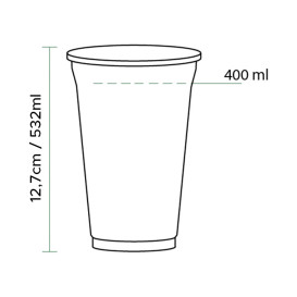 Kubki Plastikowe PET 532 ml Ø9,5cm (50 Sztuk)