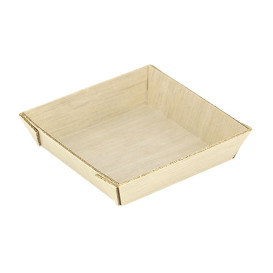 Mini Talerz Drewniane Kwadratowi 6x6x1,5cm (20 Sztuk)