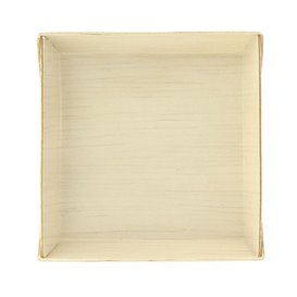 Mini Talerz Drewniane Kwadratowi 7x7x1,5cm (20 Sztuk)
