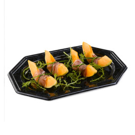 Tacki Plastikowe Ośmioboczny Marmur 36x24 cm (5 Sztuk)