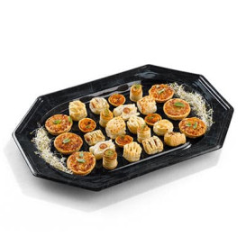 Tacki Plastikowe Ośmioboczny Marmur 55x38 cm (5 Sztuk)