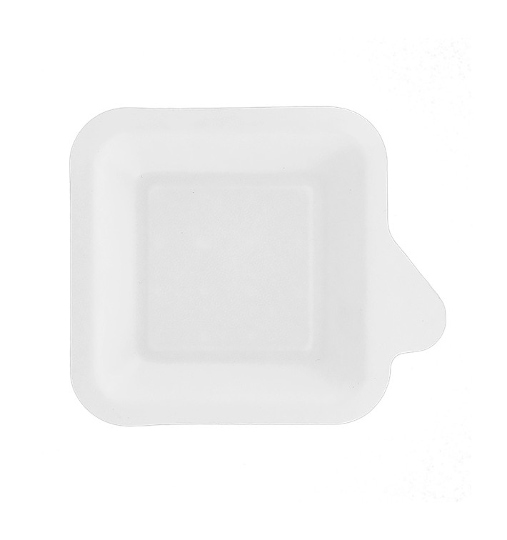 Talerz Zakładka Trzciny Cukrowej Białe 110x110mm (50 Sztuk) Talerz Zakładka Trzciny Cukrowej Białe 110x110mm (50 Sztuk)