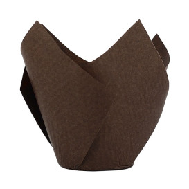 Formy do Muffinek Tulipan Twist Ø50x65/98 mm Brązowe (2.000 Sztuk)