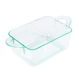 Plastic Container PS with Handles Water Green 9,6x5x3,5cm (24 Units)