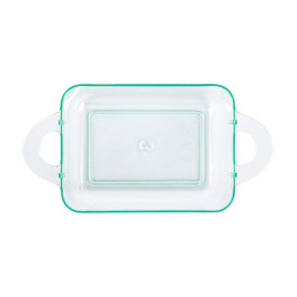 Plastic Container PS with Handles Water Green 9,6x5x3,5cm (576 Units)