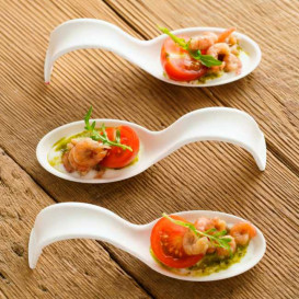 Mini Łyżka Trzciny Cukrowej Białe 12x4cm (600 Sztuk)