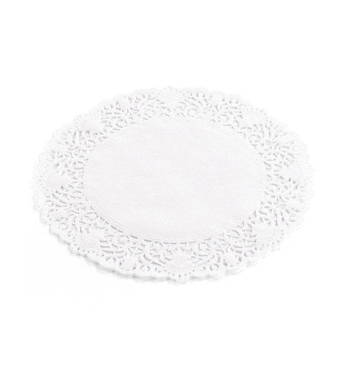 Serwetki Papierowe Ozdobne Białe "Litos" Ø120mm (250 Sztuk) Serwetki Papierowe Ozdobne Białe "Litos" Ø120mm (250 Sztuk)