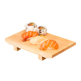 Tacki Finger Food Bambusowe - Opakowanie na wynos Naturalne na Sushi 20,5x15x3cm (1 Sztuk)