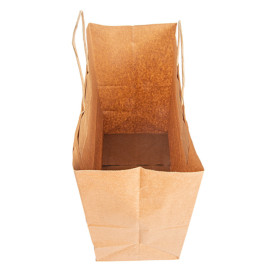 Torby Papierowe Kraft Brązowe z Uchwytami 90g 32+16x31 cm (50 Sztuk)