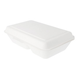 Opakowania MenuBox Trzciny Cukrowej 2C Białe 225x165x64mm (50 Sztuk)