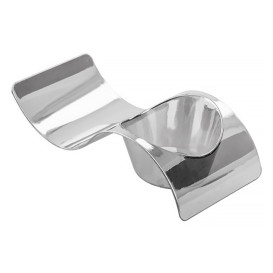 Tasting Plastic Plate PS "Ola" Silver 9,5x4,2cm (500 Units)