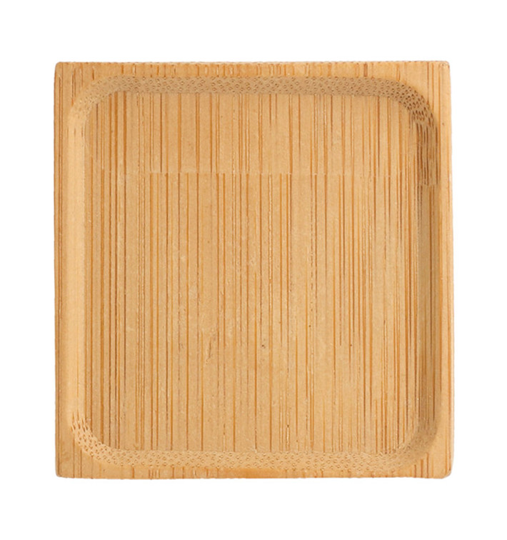 Bamboo Tasting Plate Square shape 6x6cm (24 Units) Bamboo Tasting Plate Square shape 6x6cm (24 Units)