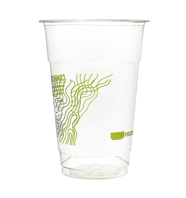 Kubki Skrobia Kukurydziana PLA "Green Stripe" 295ml (50 Sztuk) Kubki Skrobia Kukurydziana PLA "Green Stripe" 295ml (50 Sztuk)