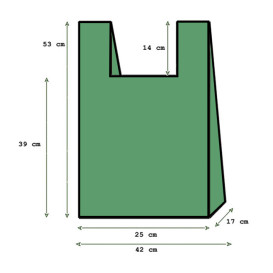 Plastikowa torba na koszulki 70% z Recyklingu “Colors” Zielony 42x53cm 50µm (40 Sztuk)