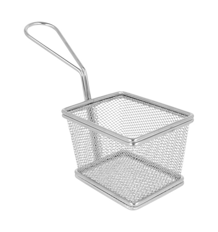Mini Frytkownice Snackholder Stal 10x9x6cm (1 Sztuk) Mini Frytkownice Snackholder Stal 10x9x6cm (1 Sztuk)
