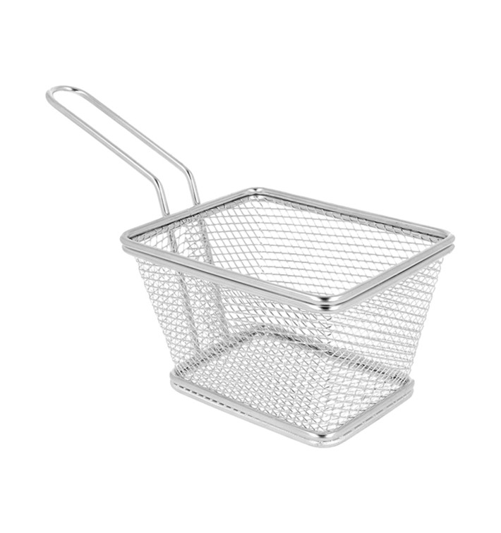 Mini Frytkownice Snackholder Stal 10x10x7,5cm (6 Sztuk) Mini Frytkownice Snackholder Stal 10x10x7,5cm (6 Sztuk)