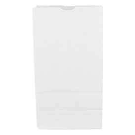 Torby Papierowe bez Uchwytów Kraft Białe 50g/m² 15+9x28cm (25 Sztuk)