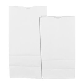 Torby Papierowe bez Uchwytów Kraft Białe 50g/m² 12+8x24cm (25 Sztuk)