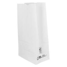 Torby Papierowe bez Uchwytów Kraft Białe 50g/m² 12+8x24cm (1.000 Sztuk)