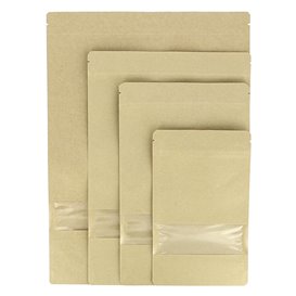 Paper Bag without Handle Kraft and Window 12+6x23,5cm (250 Sztuk)