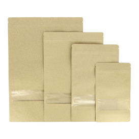 Paper Bag without Handle Kraft and Window 12+6x23,5cm (50 Uds)