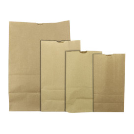 Torby Papierowe bez Uchwytów Kraft Brązowe 45g/m² 15+9x28cm (25 Sztuk)