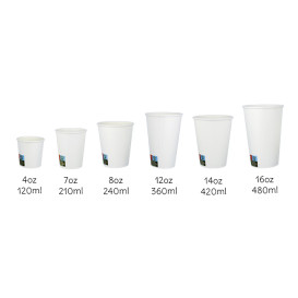 Kubki Papierowe ECO 8 Oz/240ml Białe Ø8cm (50 Sztuk)