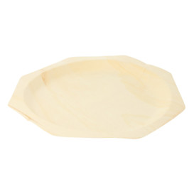 Talerz Drewniane Ośmioboczny 260mm (200 Sztuk)