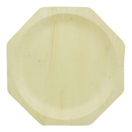 Talerz Drewniane Ośmioboczny 260mm (200 Sztuk)